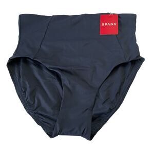 Spanx Womens High Waisted Swim Brief Size XS Sunkissed Navy Swim Bikini Bottom